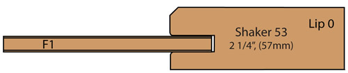 cross section of Summerset V-Joint Shaker Style Door